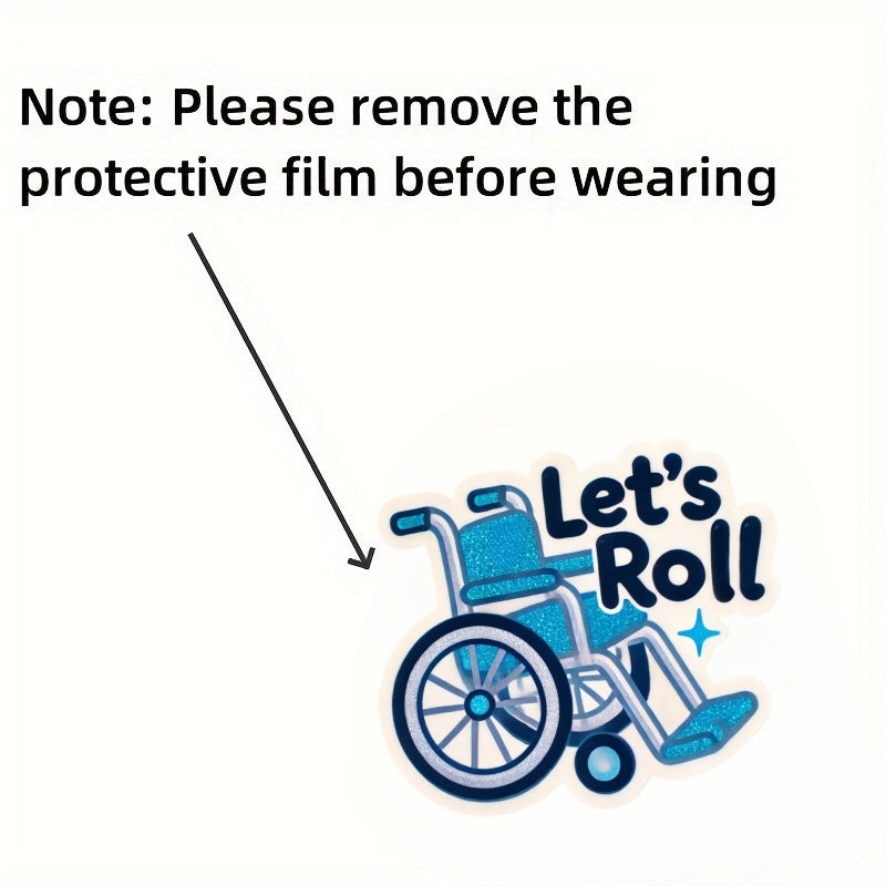 Retractable acrylic nurse ID badge reel with a fun wheelchair design and secure clip for everyday work use.