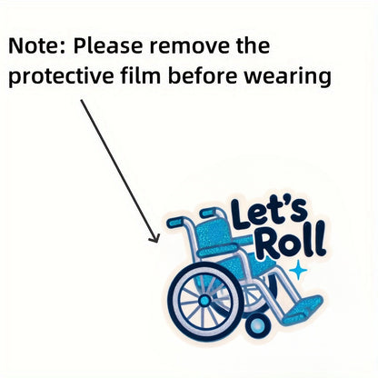 Retractable acrylic nurse ID badge reel with a fun wheelchair design and secure clip for everyday work use.