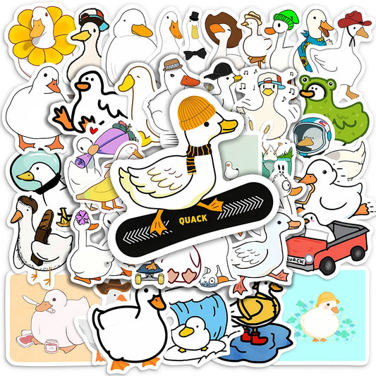 Cute Waterproof Cartoon Goose Decals perfect for customizing laptops, phones, notebooks, bottles, luggage, and more.